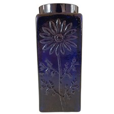 Dartington #FT228 Frank Thrower Blue Glass 'Marguerite' Vase