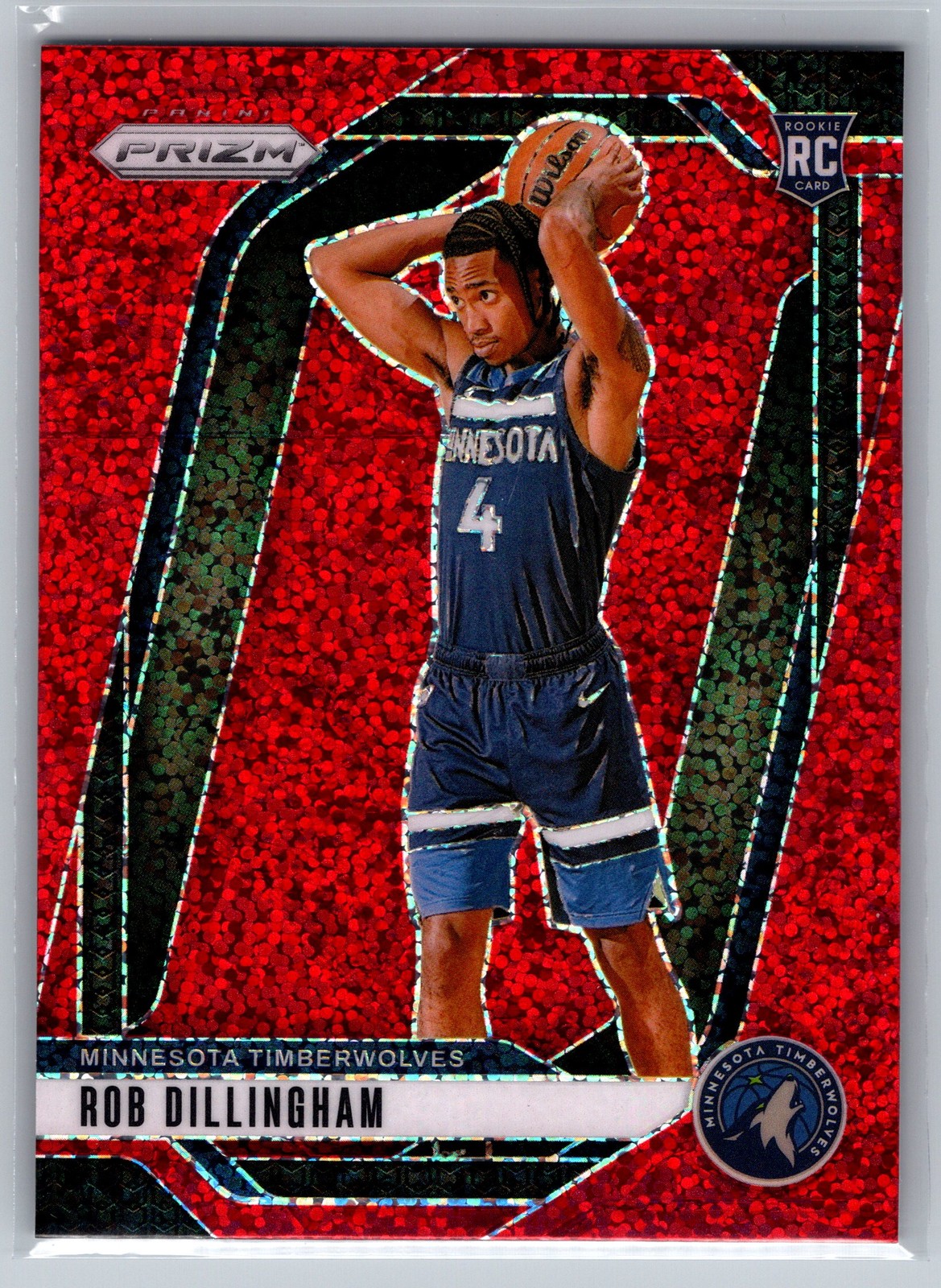 2024 Prizm Rob Dillingham Rookie Red Sparkle #250 Minnesota Timberwolves