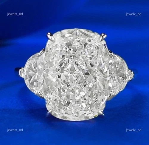 Price Drop! HUGE 10CT 14K White Gold Lab Grown/CVD Diamond Her Ring Wedding Gift