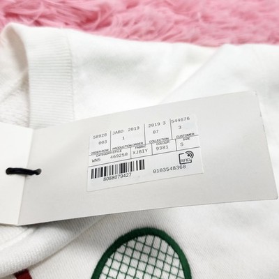 Gucci Tennis Racket Embroidered Sweatshirts White | MSRP $1300