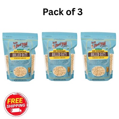 Bob's Red Mill, Old Fashioned Rolled Oats, Organic, 32 oz (3 PACK)