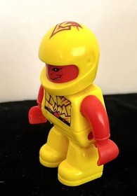 Vintage Lego Minifigure Space Alien Yellow Red 2.5" Figure