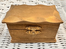 Vintage Carved Edge Wooden Jewelry/Trinket Box