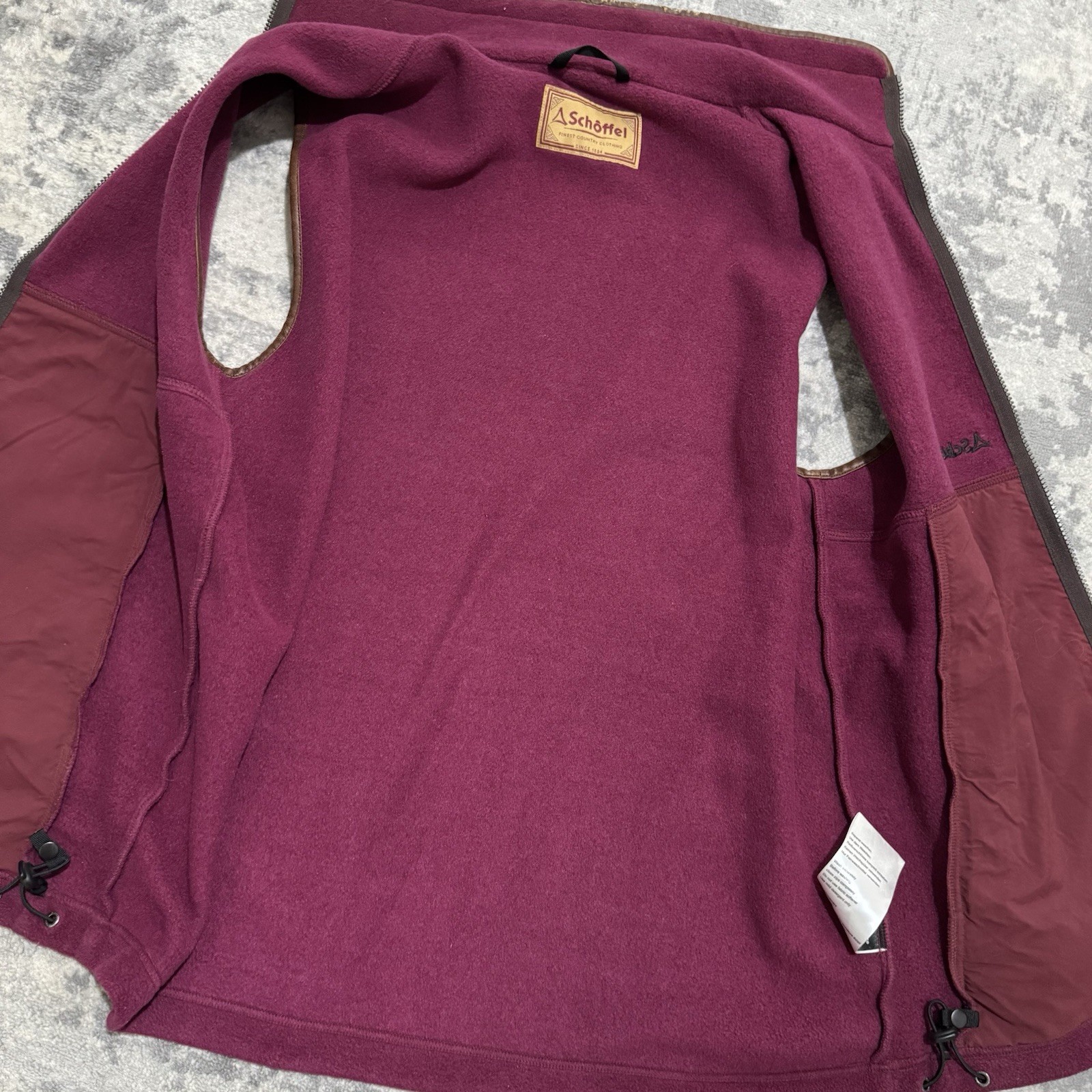 SCHOFFEL Gilet Men's Size 42 Oakham Fleece Burgundy Polartec Vest Country image 2