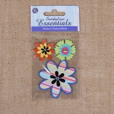 Sandylion Essentials Colorful Flowers Dimensional Scrapbooking Stickers