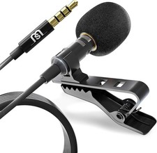 Omnidirectional Lapel Lavalier Microphone Clip-on Condenser Mini Iphone Android