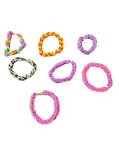 Handmade Rubber Band Bracelets Lot of 7 Colorful Stretch Kids Jewelry