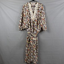 Tory Burch Dress Medium Printed Puff Sleeve Tunic Floral Belted Maxi Kaftan Boho