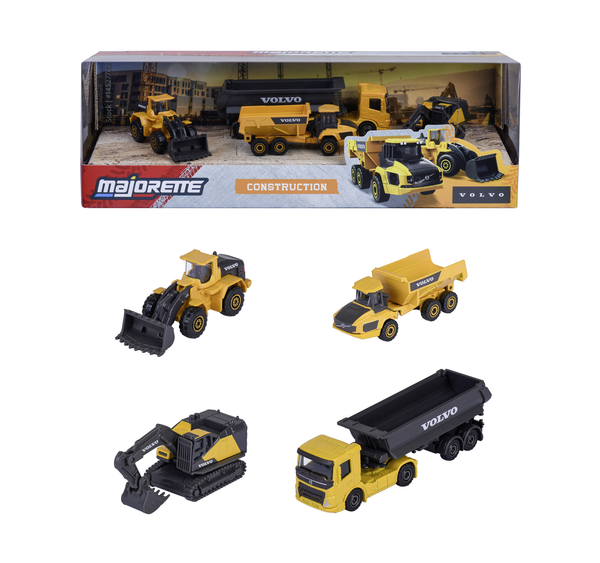 Majorette Construction Volvo Set Of 4Pcs Die Cast Metal Models New In Box-image