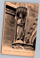 Postcard 1900s Paris FR Sainte-Chapelle Statue St. Louis King Sepia Undivided...