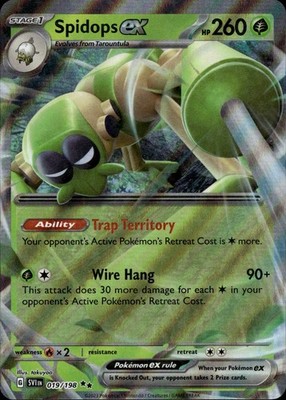 Spidops ex Holo Double Rare SV01: Scarlet & Violet Base Set 019/198 NM