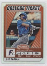 2022 Panini Elite Extra Edition College Tickets Optic Holo Prizm Jud Fabian 02zw
