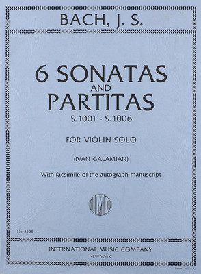 Bach, J.S. - 6 Sonatas and Partitas BWV 1001 1006 for Violin -By Galamian - Inte