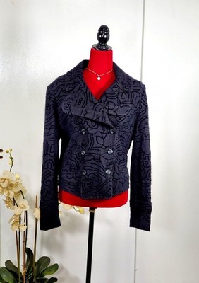 NWT Vertigo Paris Women's Black Wool Modern Day Pea Coat Size XL 1122