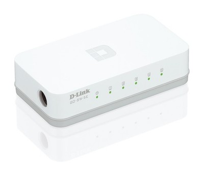 D-Link GO-SW-5E 5-Port Easy Desktop Switch, Geräuschlos ohne Lüfter BRANDNEU