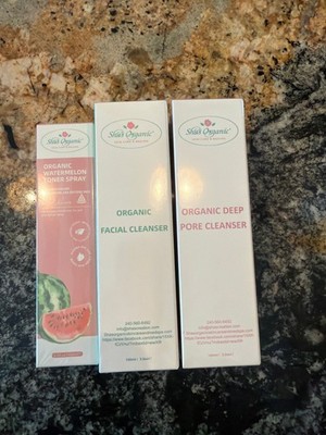 Shi's Organic Skincare Set Organic Watermelon Toner Facial Deep Pore Cleanser 3