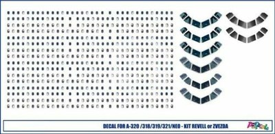 Airbus A318 319 320 321 - okna - Pas-Decals  14400