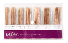 Double Pointed Wood Knitting Needle Set (Sunstruck 4")