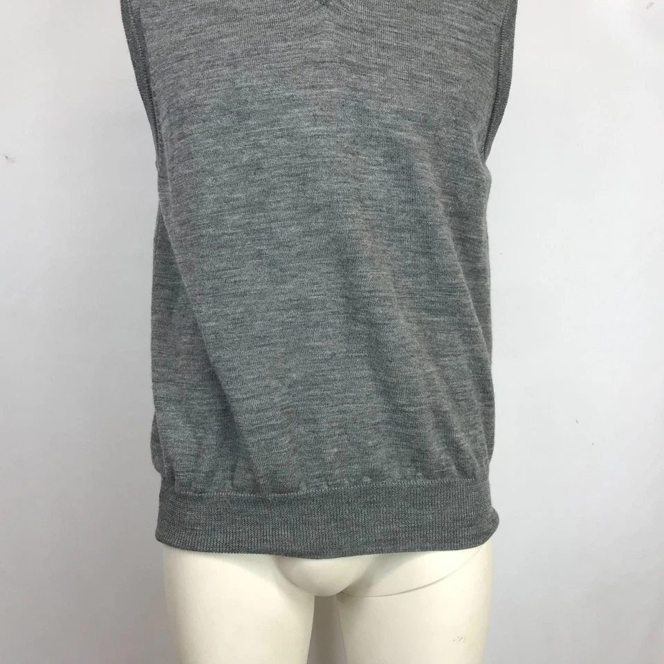 CHALECO DE LANA MERINO EXPRESS DESIGN STUDIO PARA HOMBRE GRANDE - GRIS SIN MANGAS CUELLO EN V Foto 3 de 4