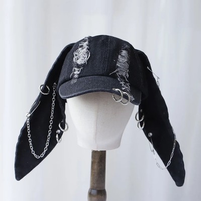 1pc Rabbit Ears Cowboy Baseball Cap Graffiti Hip Hop Adjustable Unisex Hat