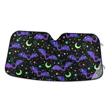 Neon Bats Moons Stars Windshield Sun Shade for Car Auto SUV 55 x 27.6in A019