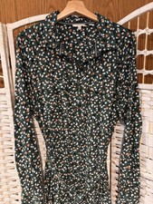 SALE! FatFace Ladies Sarah Ditsy Print Shirt Dress Dusky Green Belted UK 18