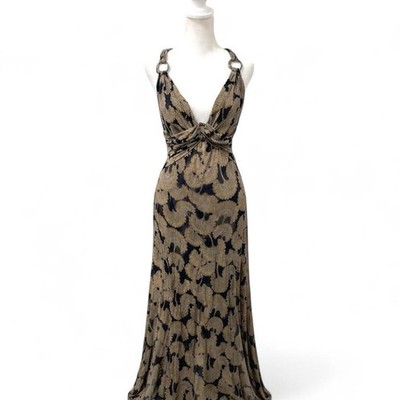 Roberto Cavalli Baroque Print Maxi Dress Gold Black Plunge Ring Size M | IT 44 | eBay Roberto Cavalli Baroque Print Maxi Dress Gold Black Plunge Ring Size M | IT 44 | eBay