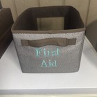 Thirty-One Foldable Brown Polka Dot Storage Cube Bin Organizer Collapsible