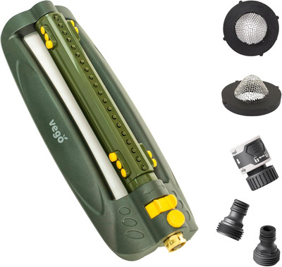 Turbo Oscillating Sprinkler W/Quick Connector Starter Set Metal Base and 20 Prec