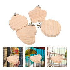 4pcs Wood Bird Perch Stand: Perch Bird Platform - Parrot Stand Playground Cage