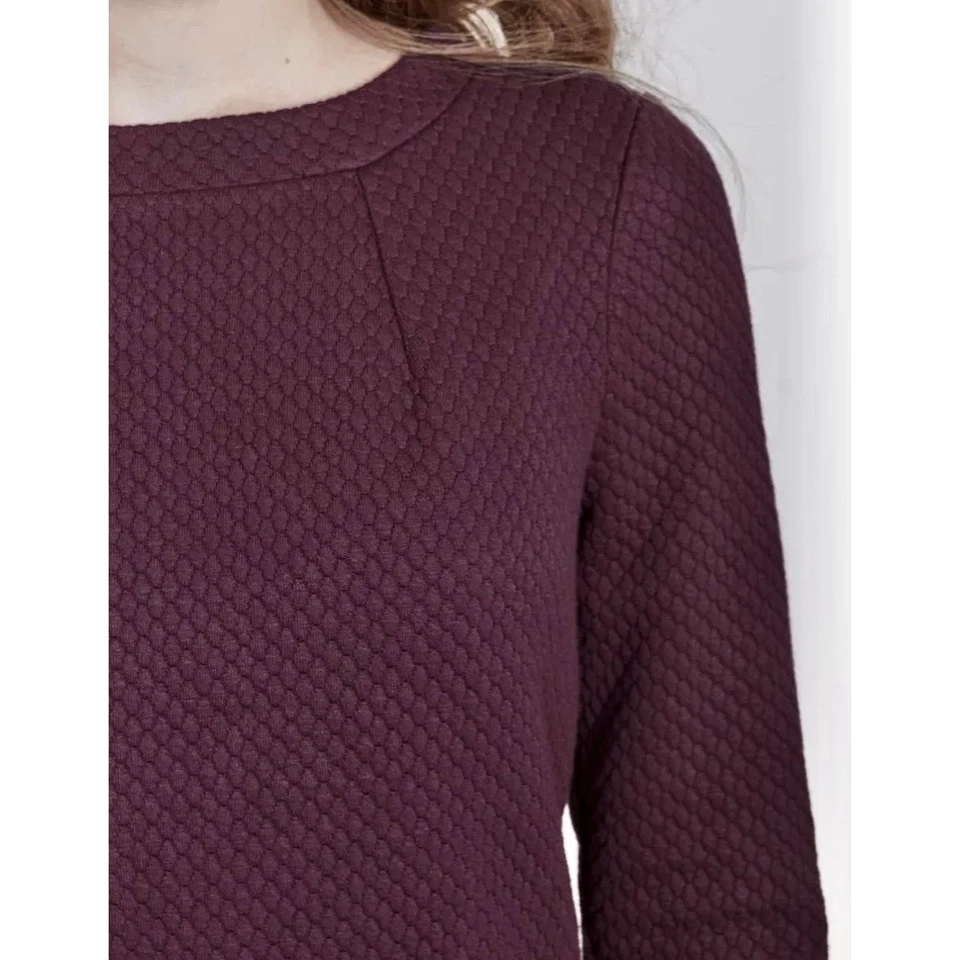 Vestido BODEN Marisol Jacquard Acolchado Parche Bolsillos Ciruela Púrpura Retro 8P 8 Pequeño Foto 4 de 4