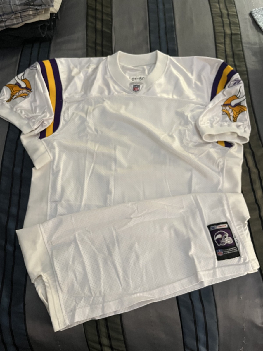 2001 Minnesota Vikings Blank Game Issued Away White Jersey Size 50