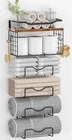 Towel Racks for Bathroom,Towel Rack Wall Mounted, 6 Tier Rolled Or Folded Tow...