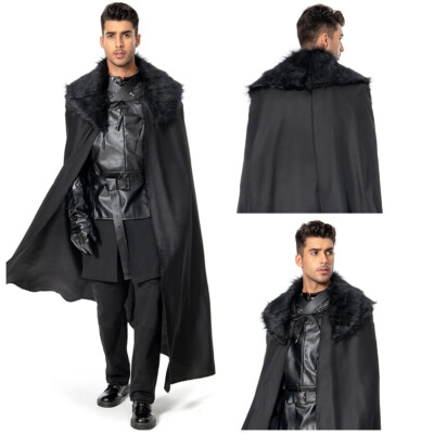 Game of Thrones Night's Watch Jon Snow Cosplay Costume Halloween OutfitVest  Cape UK