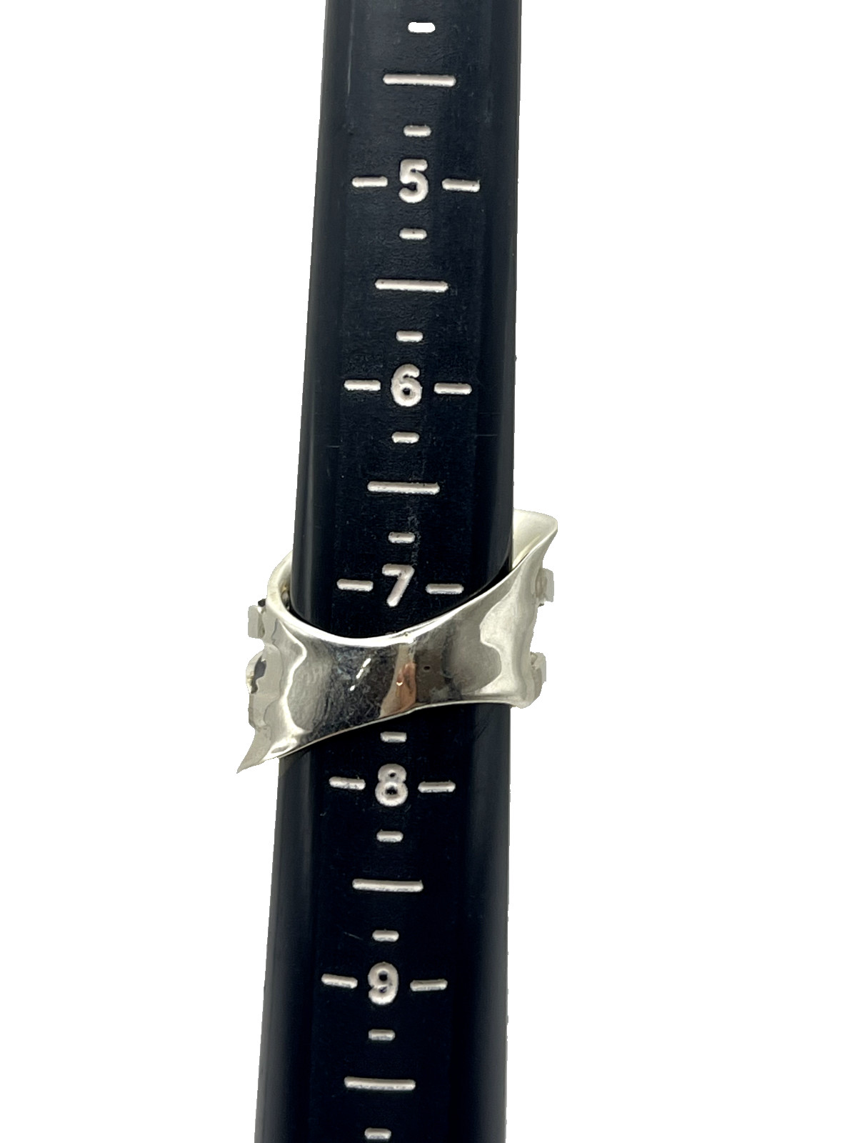 950 Silver Stacked / Split / Layered Ring Size 7 - image 4