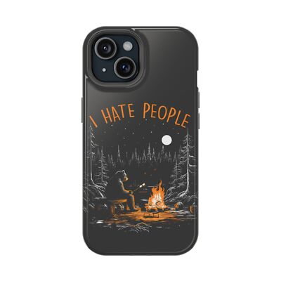 I Hate People Bear roasting Marshmallows Camping Hiking Magnetic Tough Cases