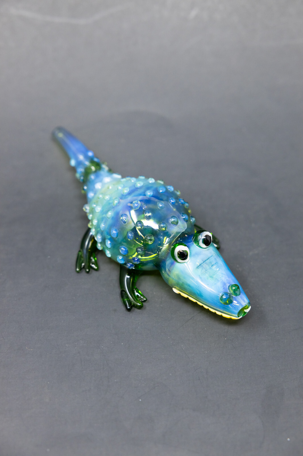 7.5" Green Alligator Handmade Tobacco Smoking Glass Hand Pipe