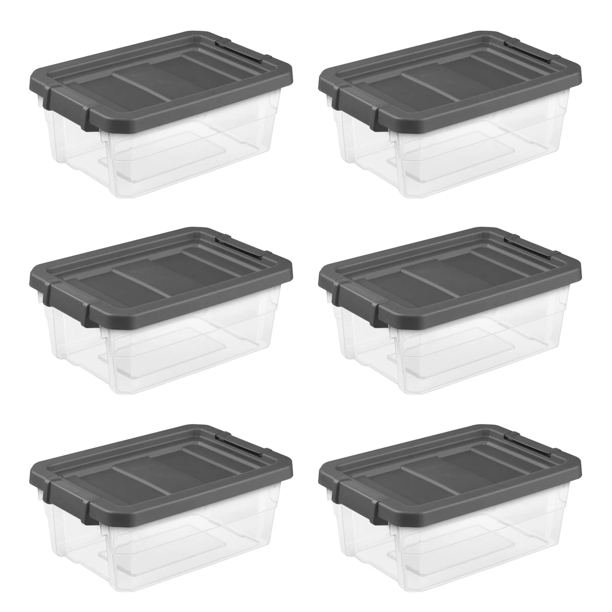 Sterilite 16 Quart Clear Plastic Stacking Storage Container Box (12 Pack)