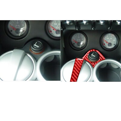 For Mini Cooper 02-04 Red Carbon Fiber Console Cigarette Lighter Cover Trim 