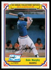 1984 Topps Drake's Big Hitters #22 Dale Murphy NM or Better