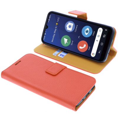 Tasche für Doro 8200 / 8210 Book-Style Schutz Hülle Handytasche Buch Orange