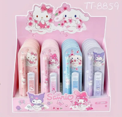 4pcs San Rio Cute Cartoon Mechanical Pencils Sketch Writing  Stationery 0.5 mm
