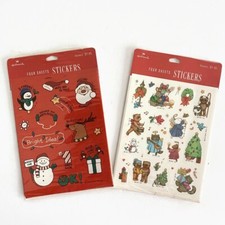 2 Hallmark Christmas Stickers Seals Critters and Santa Vintage 80s 1989 Sealed 2