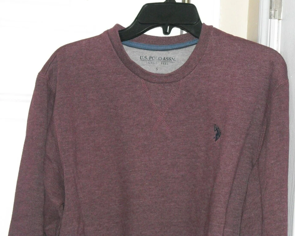 US Polo Assn., sensación de lujo, tirar, talla pequeña, manga larga, borgoña Foto 3 de 4