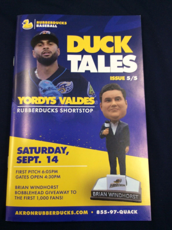 2024 Akron Rubberducks Game Day Program Issue 5/5 Yordys Valdes