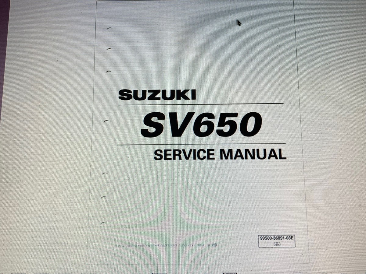 SUZUKI SV650A/XA サービスマニュアル スズキ（SUZUKI） SV650 サービスマニュアル 99600-36246 : Parts