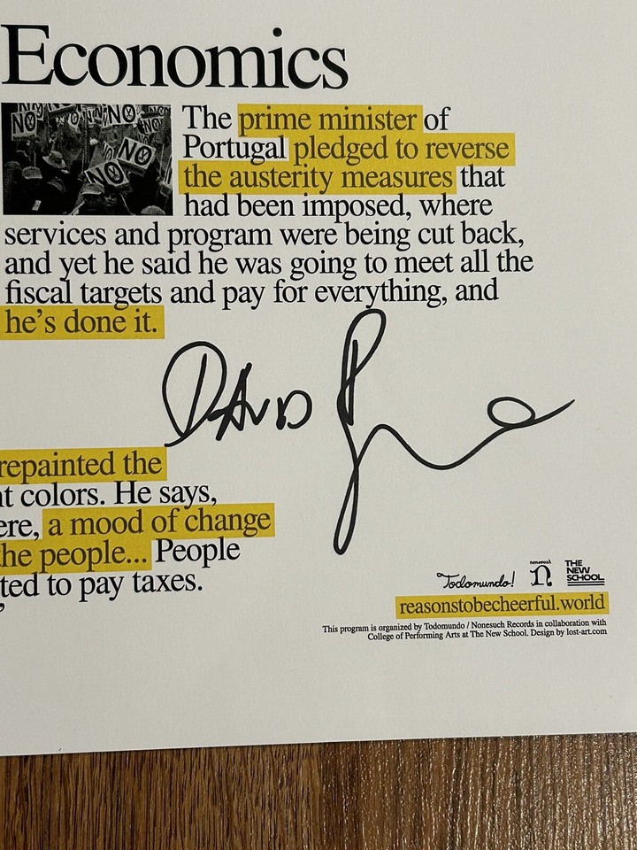 Signed David Byrne VIP concert Tour Poster Print 11x17” autographed | eBay