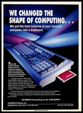 1992 ULTRATEK KNS Keyboard Network Station PRINT AD Retro Computers PC