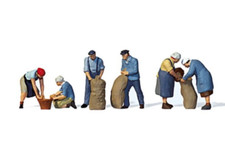 Preiser 10605 Bei der Kartoffelernte 6 Figuren H0 1:87 handbemalt Neu + OVP