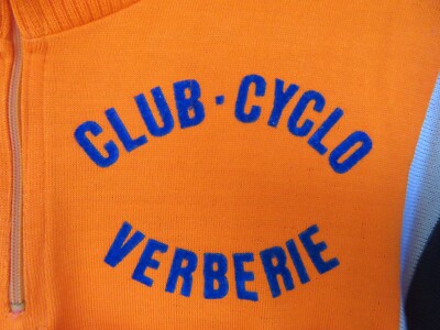 Maillot Cycliste Vintage Club Cyclo Verberie - Orange - Bovis - Taille XL